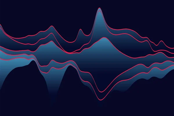 Fondo abstracto dinámico con ondas. Ilustración vectorial . — Vector de stock