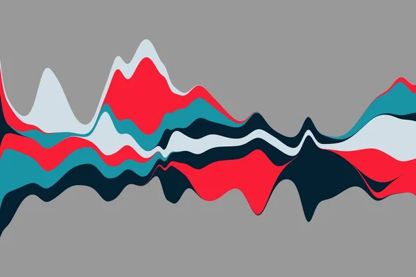 Fondo abstracto dinámico con ondas de color. Ilustración vectorial . — Vector de stock