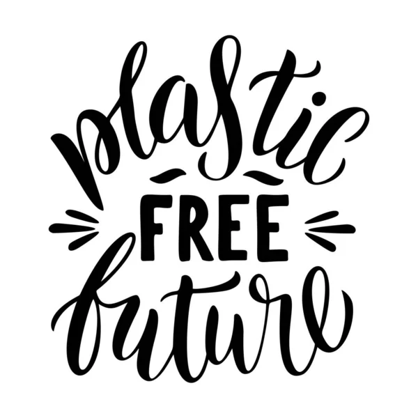 Carte de lettrage future sans plastique. Citations gratuites en plastique . — Image vectorielle