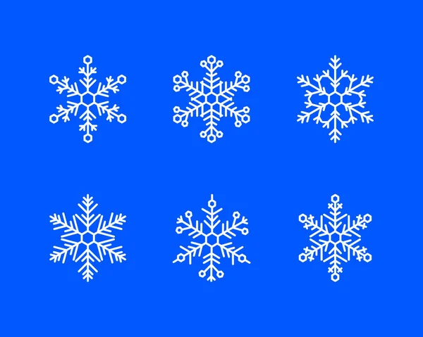 Schneeflocke Winter Set Vektor Illustration — Stockvektor