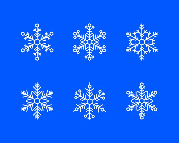 Flocon de neige hiver set vectoriel illustration — Image vectorielle