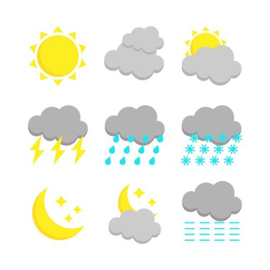 Weather simge seti. vektör