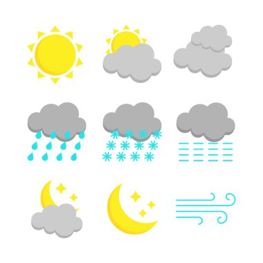 Weather simge seti. vektör