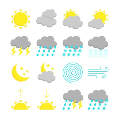 Weather simge seti. vektör