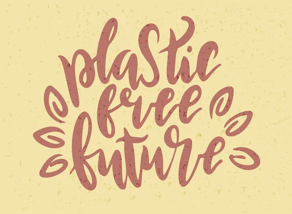 Plastic gratis toekomstige belettering kaart.Plastic gratis offerte. — Stockvector