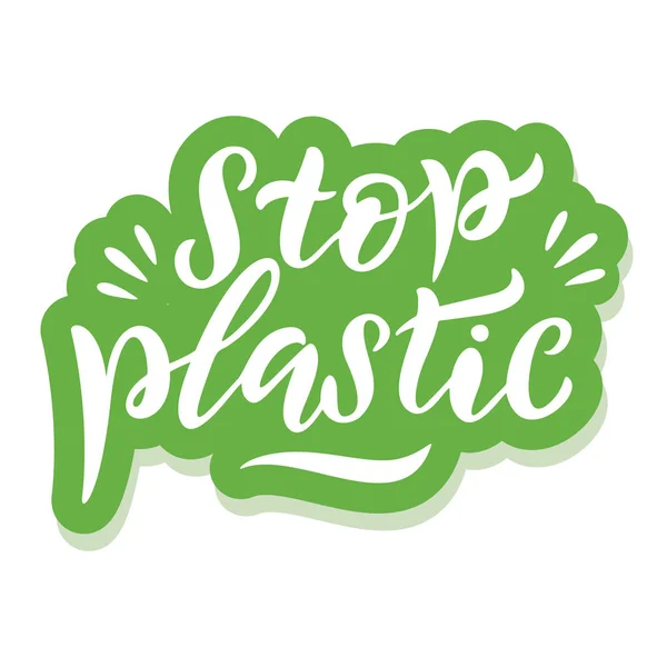Stop plastic belettering citaat — Stockvector