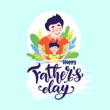 Happy Father s day greeting card design clipart