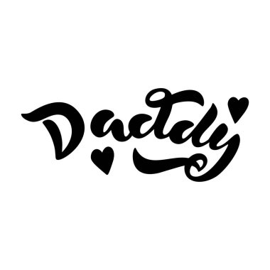 Babalar Günü 'nüz kutlu olsun. Modern kaligrafi yazıtları Baba ve Kalp Tasarımı, poster, baskı, pankart, sosyal medya. Vektör illüstrasyonu beyaz arkaplanda izole edildi.