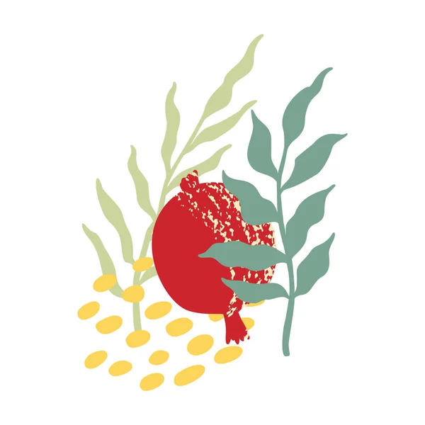 Logo Wektora Granatu Izolowane Białym Tle Granat Nasiona Godła Etykieta — Wektor stockowy