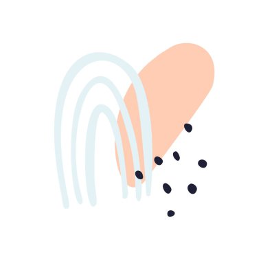 Soyut organik şekiller, minimalist elementler, el çizgileri ve pastel renkler. Sosyal medya hikayeleri, posterler, markalar için modern tasarım. Vektör illüstrasyonu beyaz arkaplanda izole edildi.