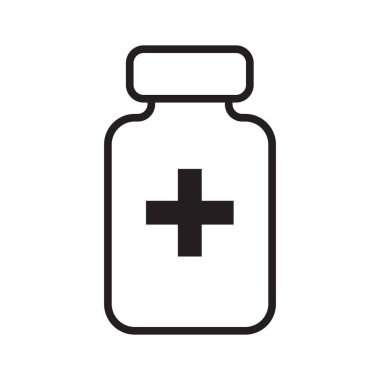 Tıp şişe simgesi. vektör çizim