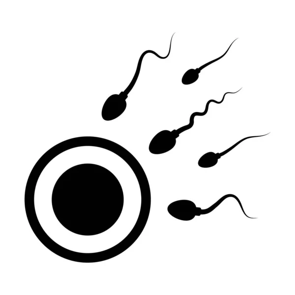 Ícone Óvulo Fertilizante Esperma — Vetor de Stock