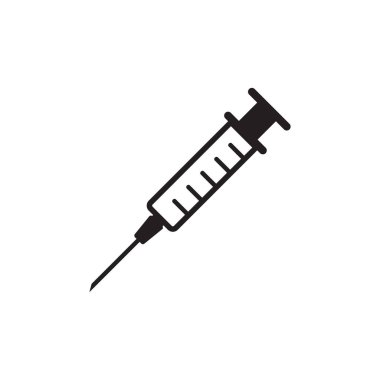 Beyaz şırınga vektör simgesi izole edildi