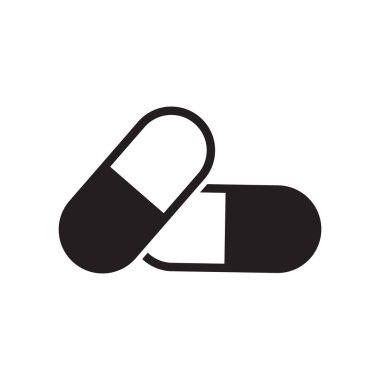 Kapsül vektör simgesi, düz vektör izole simgesi