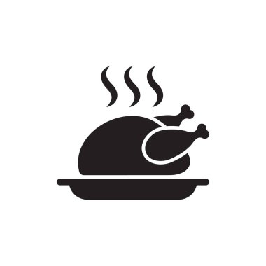 Tavuk simgesi. tavuk çanak vektör. tavuk vektörü. plaka vektör tavuk.