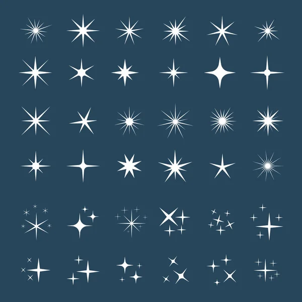 Set Iconos Destellos Vectoriales Elemento Estrella — Archivo Imágenes Vectoriales