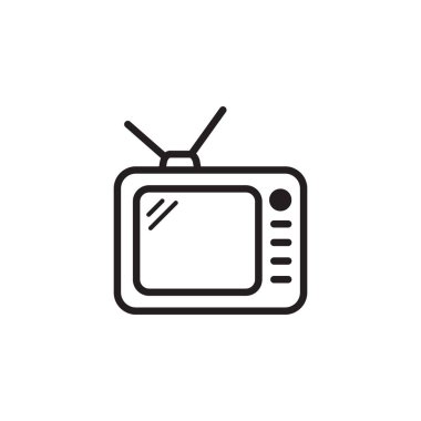 TV simgesi ana hatları eski televizyon sembolü görüntüsü
