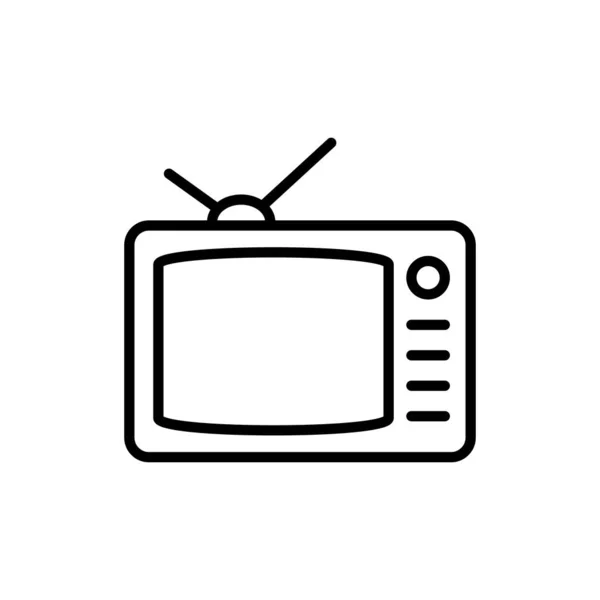 电视图标轮廓电视老线电视符号矢量图像 — 图库矢量图片