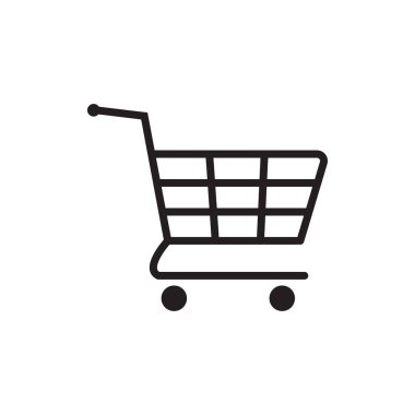 Alışveriş sepeti simgesi. Arabası simgesi.