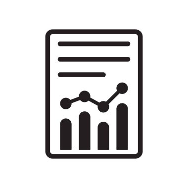 Beyaz arka plan üzerinde izole rapor simgesi.