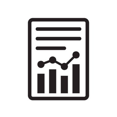 Beyaz arka plan üzerinde izole rapor simgesi.