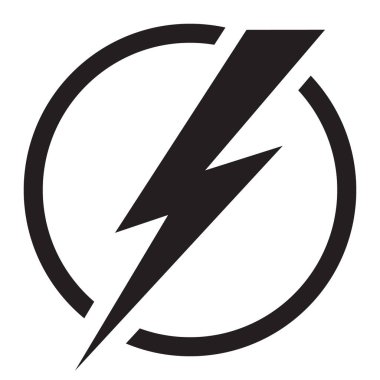 Yıldırım, elektrik güç vektör logo tasarım öğesi. Enerji ve gök gürültüsü elektrik sembolü kavramı. Daire yıldırım cıvata işareti. Güç hızlı hızlı logo