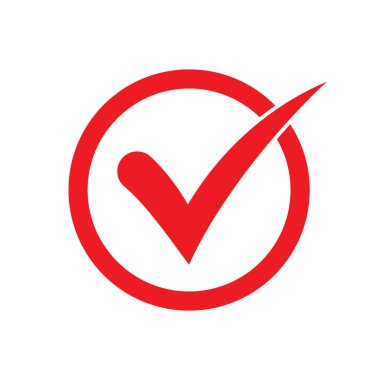 Kene simge vektör simgesi, beyaz arka plan, kontrol simgesini veya doğru seçim işareti, onay işareti veya onay kutusunu piktogram izole onay işareti