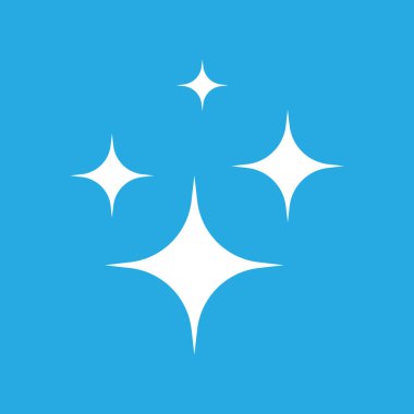 Simge Parlatıcı, yıldız simgesi temiz. Mavi zemin üzerine beyaz simgesi.