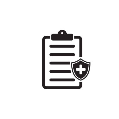 Beyaz arka planda sağlık sigortası ikonu. Vektör illüstrasyonu