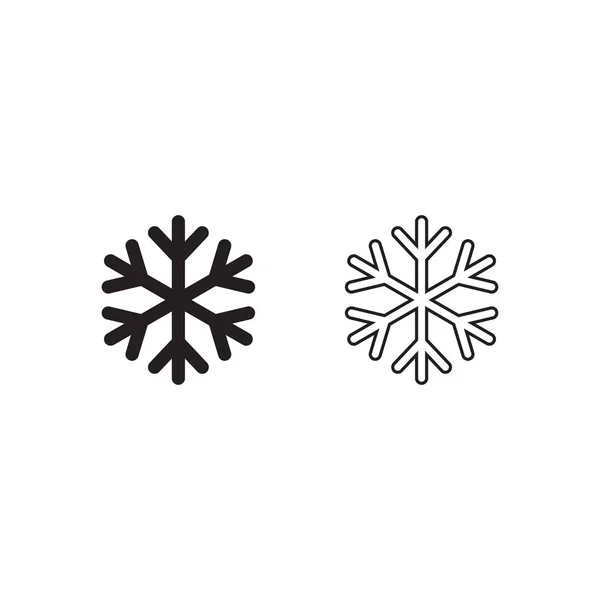 Икона Снежинки Значок Снега Изолирован Белом Фоне Символ Зимы Замороженный — стоковый вектор