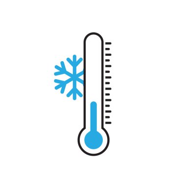 Termometre soğuk simgesi - Hava tahmininden, İklim ve Meteoroloji simgelerinden, parçacık simgelerinden