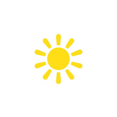 Güneş ikonu vektörü izole, güneş sembolü