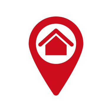 Ev simgesiyle kırmızı harita işaretleyici