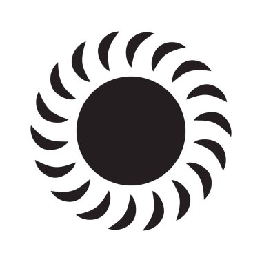 Güneş ikonu vektörü izole, güneş sembolü