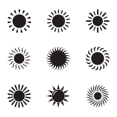 Güneş ikonu vektörü izole, güneş sembolü