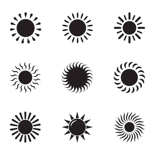 Вектор Значка Солнца Изолирован Символ Солнца — стоковый вектор