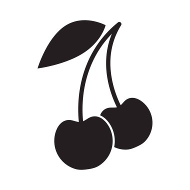 Kiraz simgesi. kiraz düz stil vektör illüstrasyon