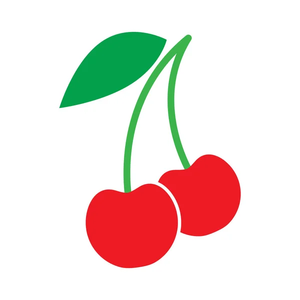 Icono Cereza Cereza Plana Estilo Vector Ilustración — Archivo Imágenes Vectoriales