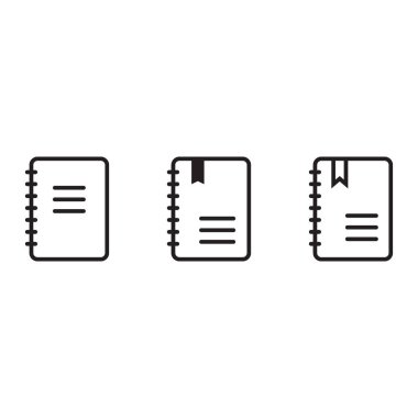 Taslak not defteri simgesi, not defteri simgesi illüstrasyon vektör sembolü