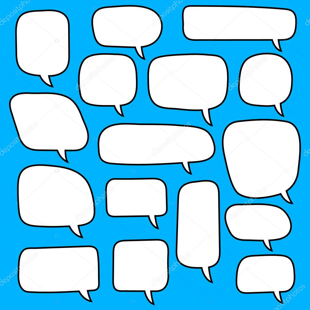 Empty Speech bubble, text balloon hand drawing. For text communication. Vector.