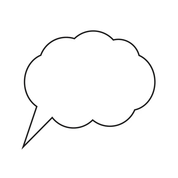 Diálogos Desenhos Animados Vetor Linha Nuvem Imagem Ícone Nuvem Pensando — Vetor de Stock