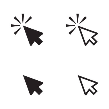 Mouse cursor vector icon, clicking cursor pointer icon vector