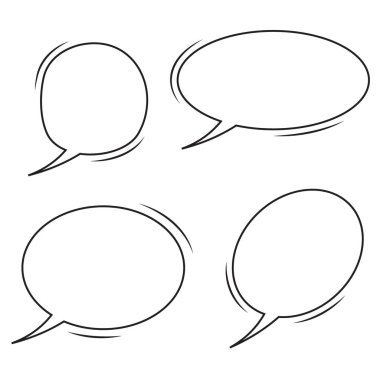 Konuşma balonu, konuşma balonu, sohbet balonu çizgisi uygulamalar ve web siteleri için sanat vektör simgesi