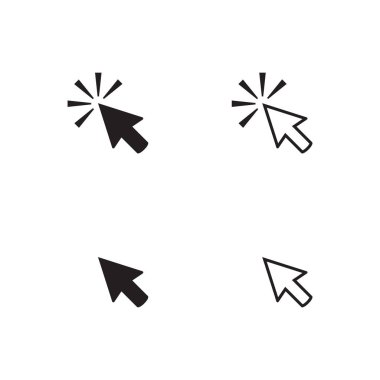 Mouse cursor vector icon, clicking cursor pointer icon vector