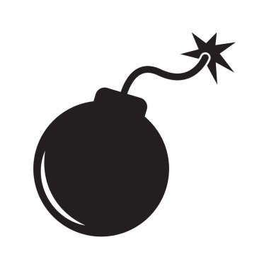 Bomb icon vector. SImple design on white background.