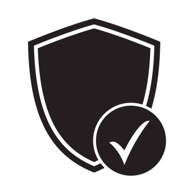 Protection shield related vector glyph icon. Isolated on white background. Vector illustration.