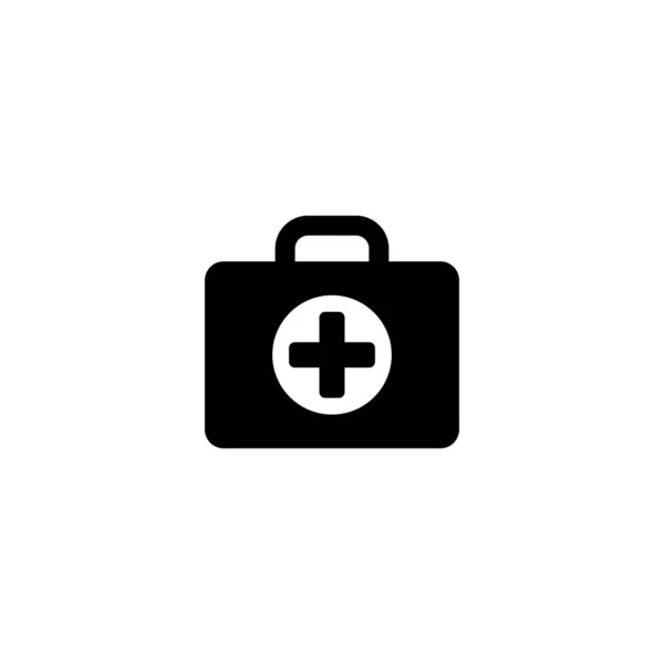 Icono Caja Primeros Auxilios Vector Icono Maletín Médico Aislado — Vector de stock