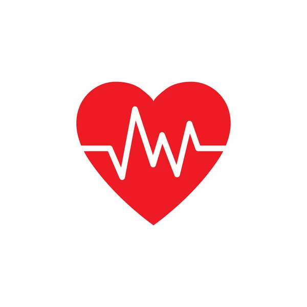 Heartbeat Heart Beat Pulse Cardiogram Flat Vector Icon Medical Apps — Stock Vector