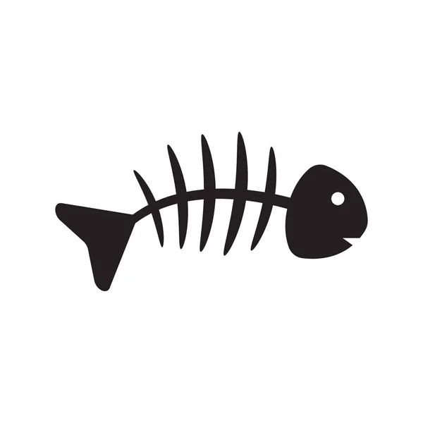 Fiskbensikon Isolerad Vit Bakgrund Vektor Illustration — Stock vektor
