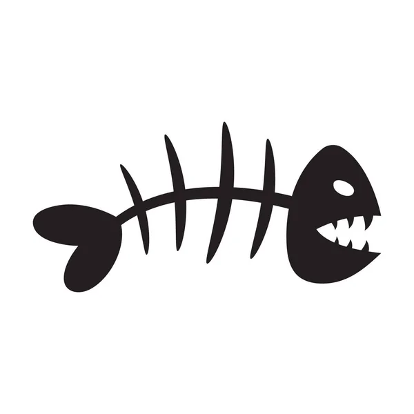 Piranha Fish Bone Vektor Isolerad — Stock vektor